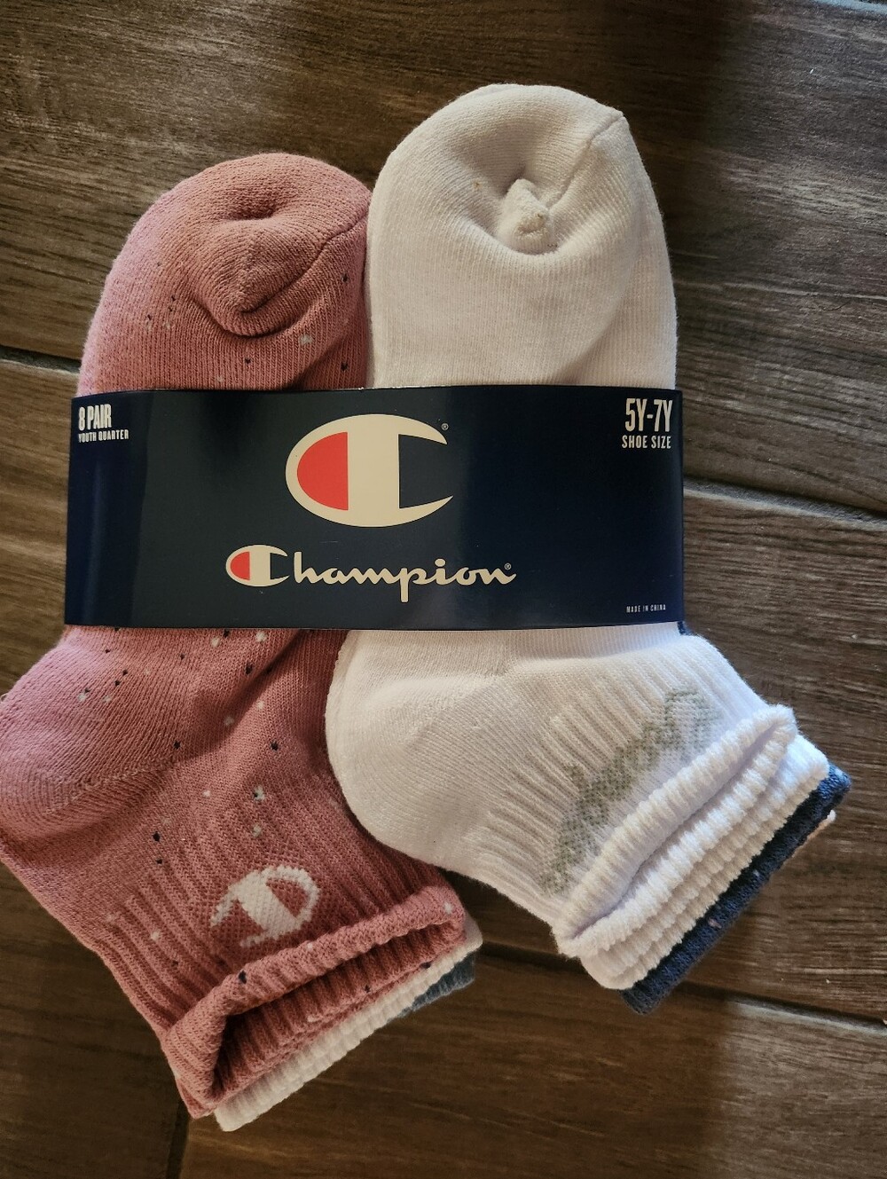 Champion Girls 8-Pack Quarter Socks - Light Gray Mix